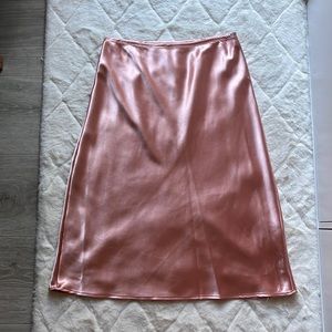 Lauren Conrad Blush Pink Satin Midi Skirt